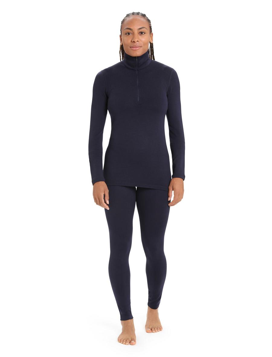 Midnight Navy Icebreaker Merino 260 Tech Thermal Women's Leggings | AU 1552BEXC